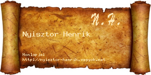 Nyisztor Henrik névjegykártya